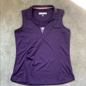 Pebble Beach Women’s Large Purple Sleeveless Fitted Polo Tank Top